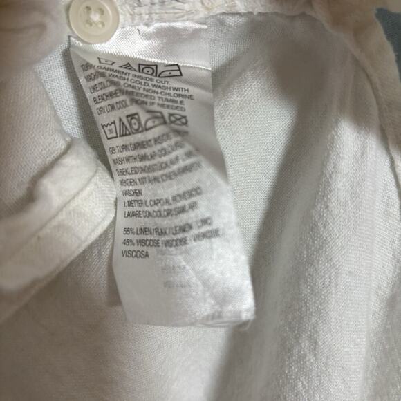 Jason Wu Dip Dye Linen Button Front Shirt Sky Blue XS Ombre Long Sleeve - Picture 4 of 7